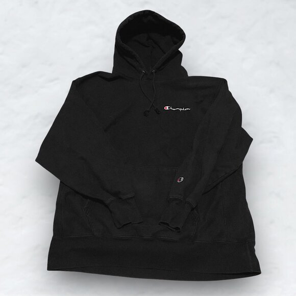 Champion Other - CHAMPION Reverse Weave Heavyweight Script Black Hoodie
